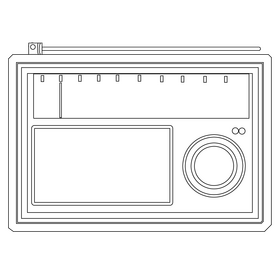 Radio black and white clipart
