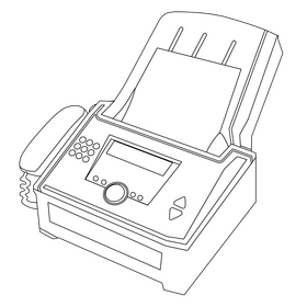 Fax black and white clipart