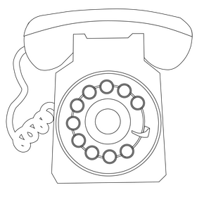 Telephone black and white clipart