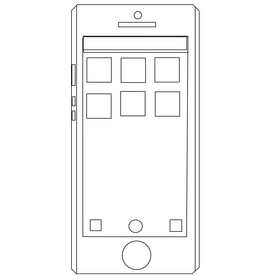 Smartphone black and white clipart