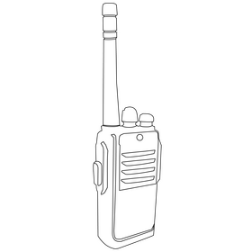 Walkie talkie black and white clipart