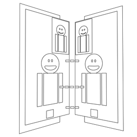 Video call black and white clipart