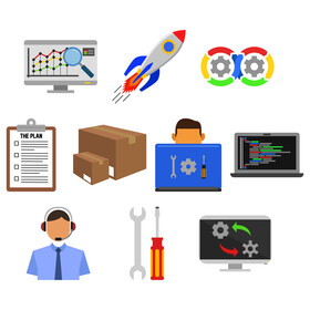 DevOps icon set vector