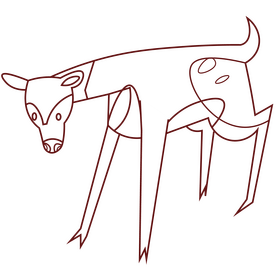 Deer female black and white clipart