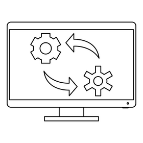 DevOps Testing black and white clipart