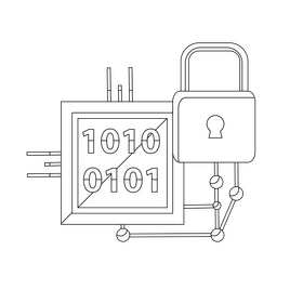 Encrypted icon black and white clipart