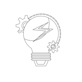 Innovation icon black and white clipart
