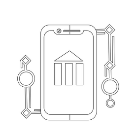 Digital Ledger icon black and white clipart