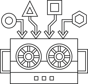 Data Science Deep Learning black and white clipart