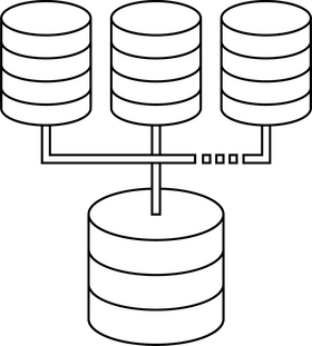 Data Science Data Integration black and white clipart