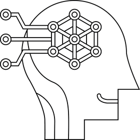 Data Science Machine Learning black and white clipart