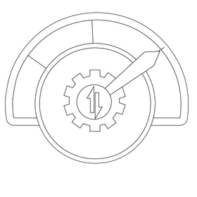 Bandwidth control icon black and white clipart