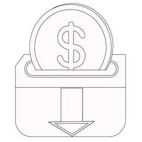 Cost efficiency icon black and white clipart