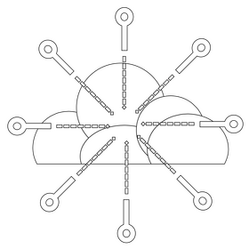 Edge computing icon black and white clipart