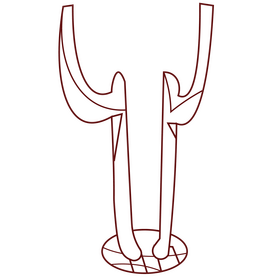 Deer horns black and white clipart