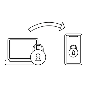 Encryption Technology Device icon black and white clipart