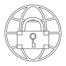 Encryption Technology Website icon black and white clipart