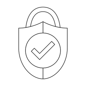 Secure Connecting icon black and white clipart