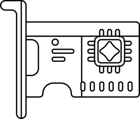 Network Card icon black and white clipart