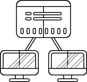 Networking Manager icon black and white clipart