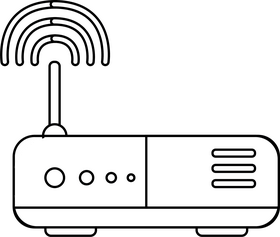 Wifi Router icon black and white clipart