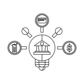 Crowdfunding icon black and white clipart
