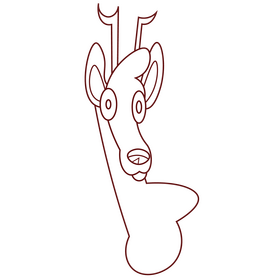 Deer suprised black and white clipart