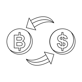 Exchange icon black and white clipart
