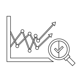 Research icon black and white clipart