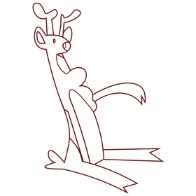 Deer sitting black and white clipart