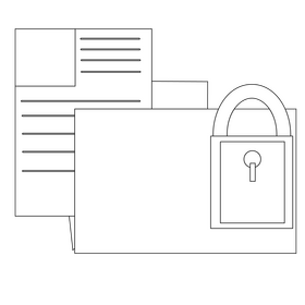 File protection icon black and white clipart