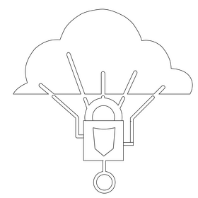 Secure connection icon black and white clipart