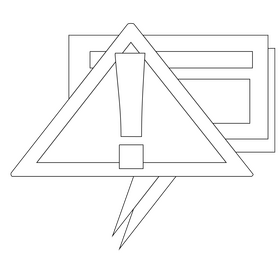 Warning icon black and white clipart