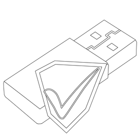 Usb guard icon black and white clipart