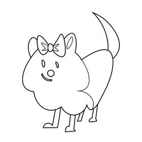 Dog cute cartoon black and white clipart