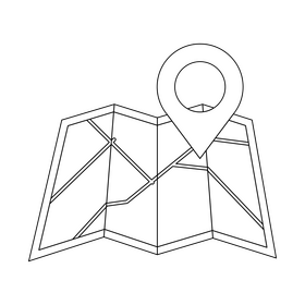 GPS map icon black and white clipart