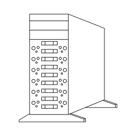 Server CPU icon black and white clipart