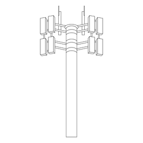 GPS tower signal black and white clipart