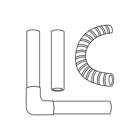 Hydroponic pipe black and white clipart