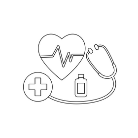 Healthcare black and white clipart