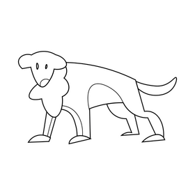 Dog drawing black and white clipart