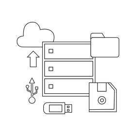 Data storage black and white clipart