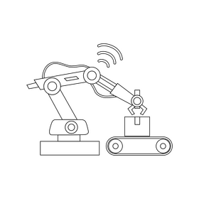 Factory automation black and white clipart