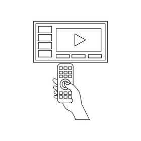 Remote control black and white clipart