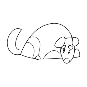Dog hide black and white clipart