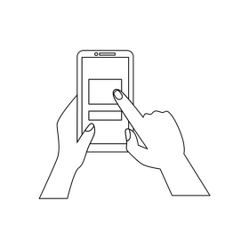 Smartphone black and white clipart
