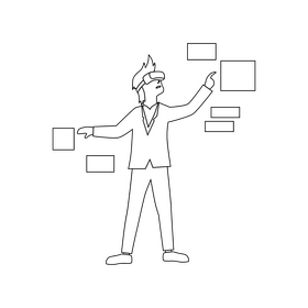 Virtual reality black and white clipart