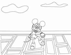 Free mickey mouse black and white vector