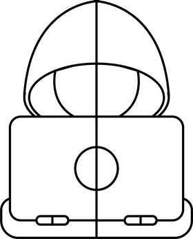 Hacker icon black and white clipart