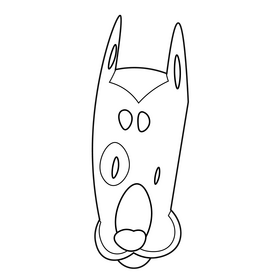 Dog head cartoon black and white clipart